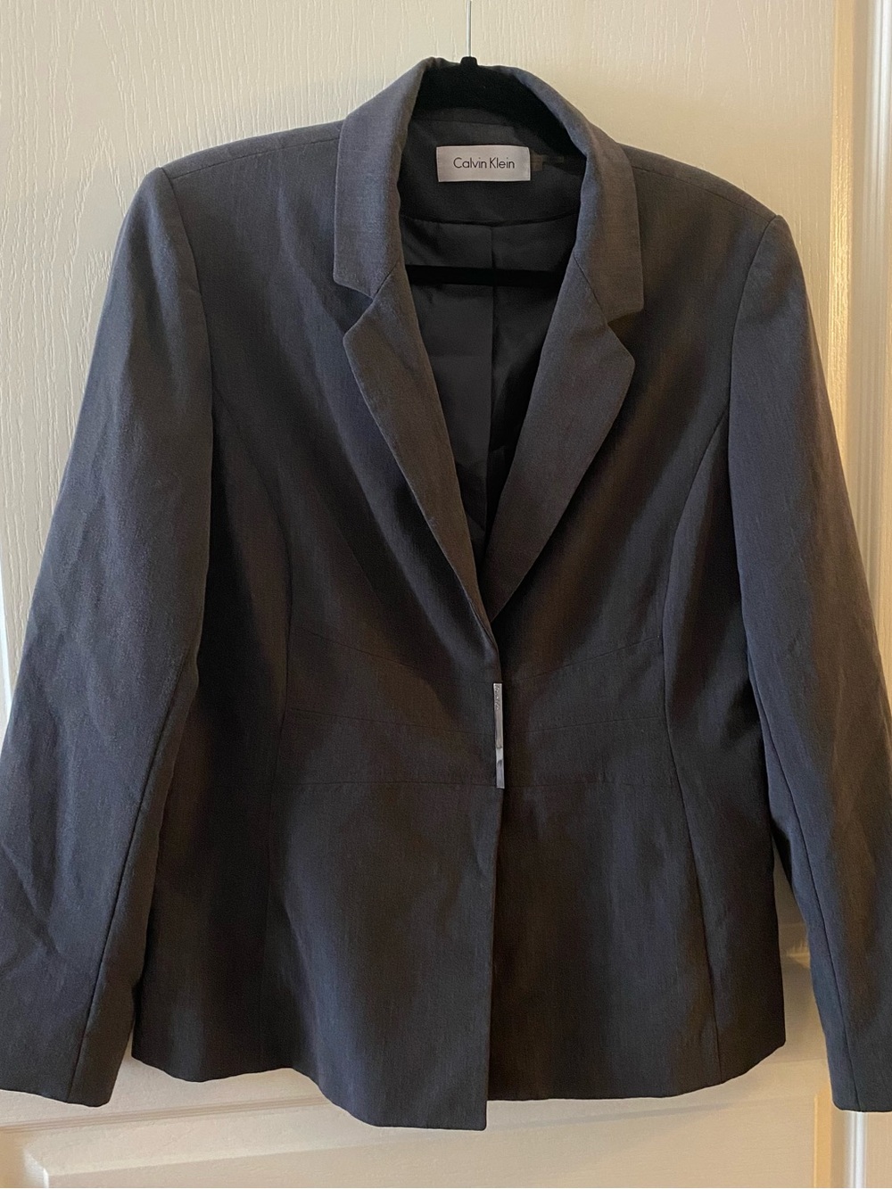 CALVIN KLEIN Women’s Blazer w/ Metal Button Clasps in Grey - 14